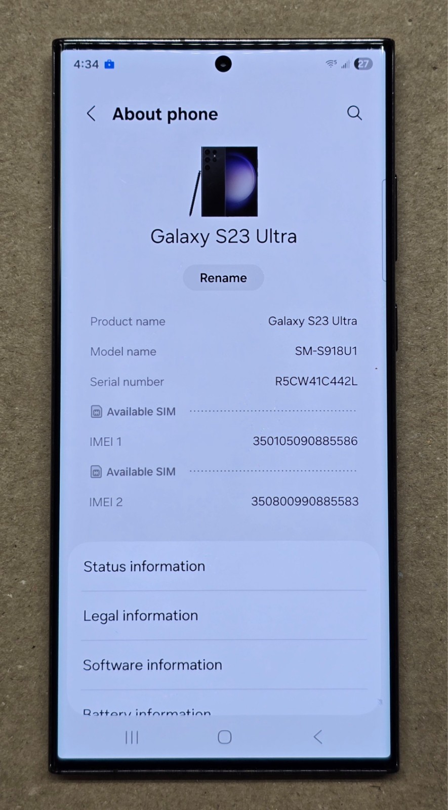 Samsung Galaxy S23 Ultra Phantom Black 256GB Unlocked