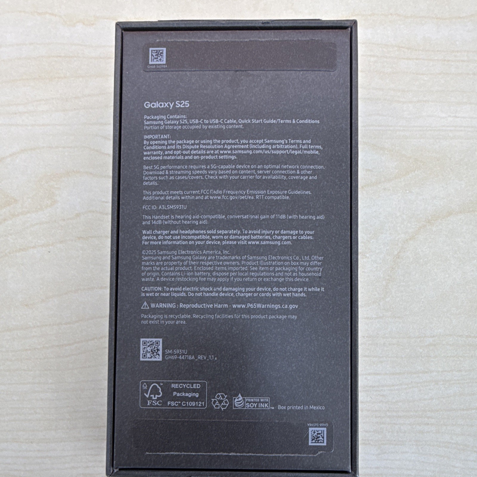 Samsung Galaxy S25 128GB Silver Bar Smartphone SM-S931U MPN SM-S931U