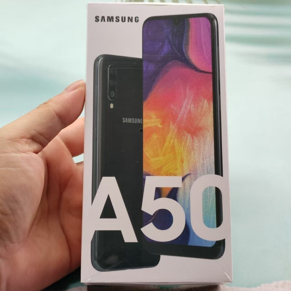 Original, unopened Samsung Galaxy A50 128GB fully unlocked dual SIM smartphone
