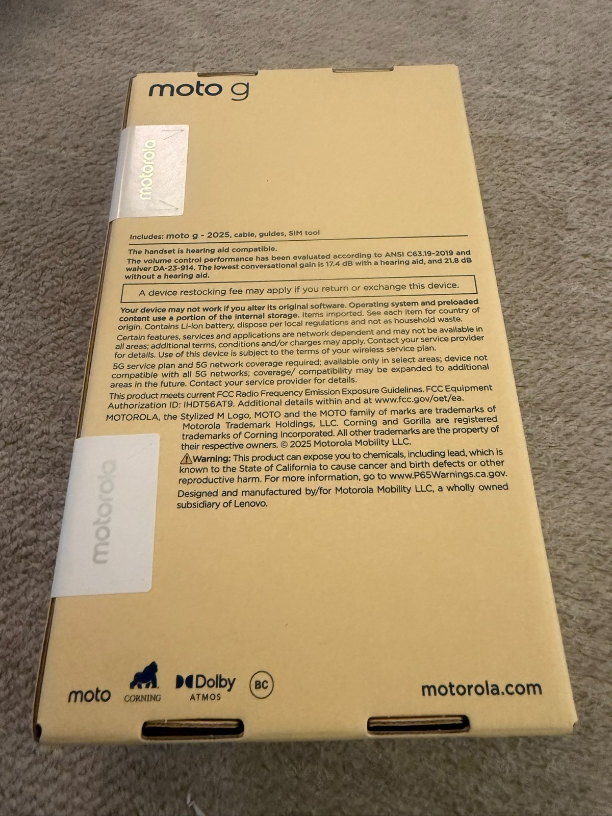 Motorola Moto G 5G 2025 Consumer Cellular 128gb XT2513-1 Forest Gray New Sealed