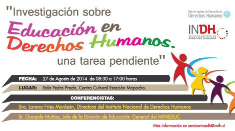 Seminario abordará los avances, dificultades y desafíos de la Educación en Derechos Humanos en Chile