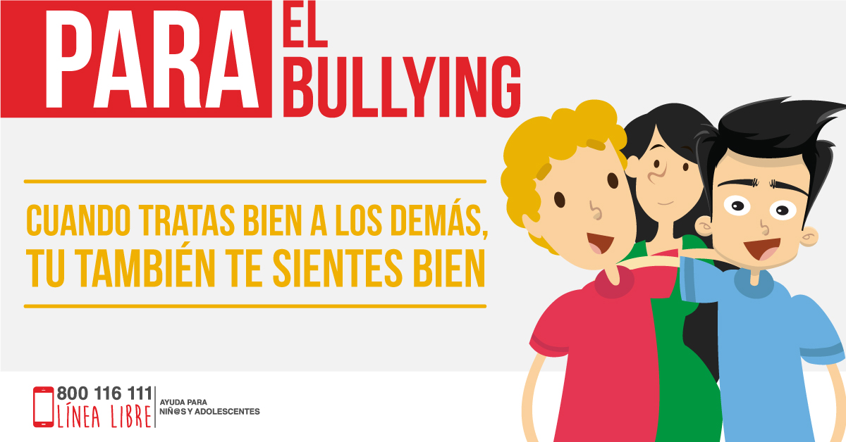 Fundación Línea Libre lanzó hoy campaña para frenar el bullying en colegios.