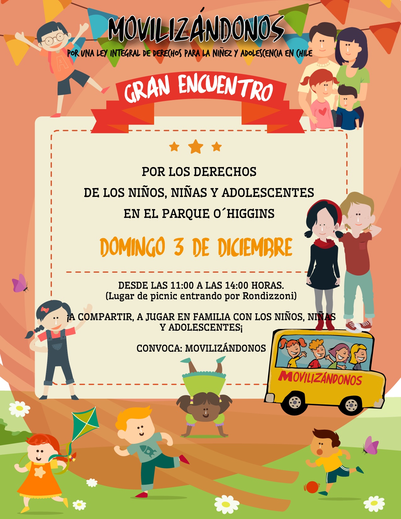 Gran Encuentro por los Derechos de los niños, niñas y adolescentes. 3 de diciembre.